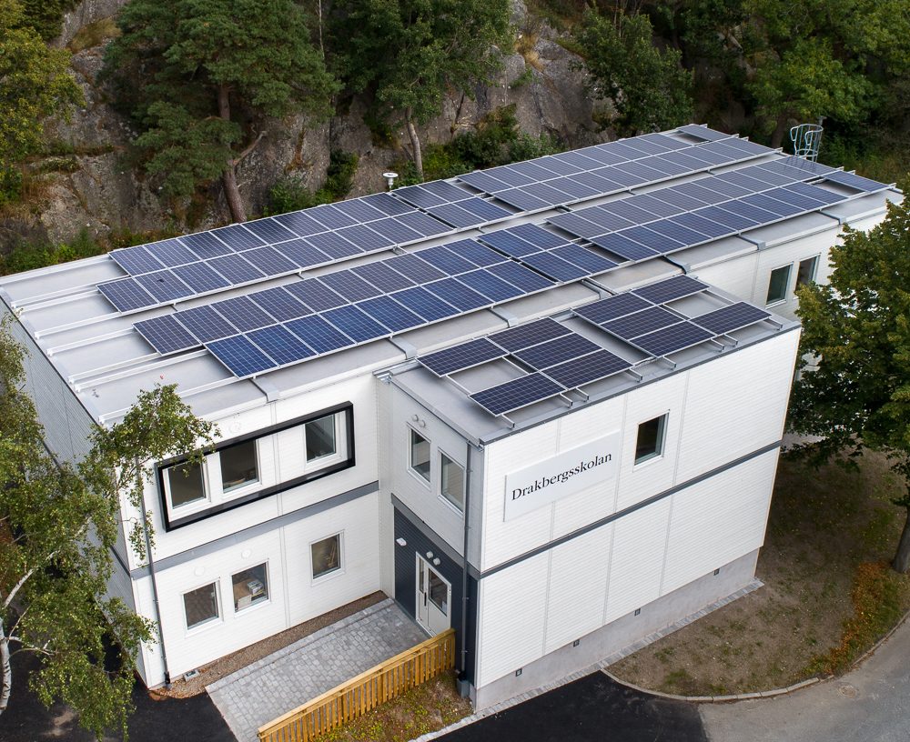 Indus solceller på Drakbergsskolan